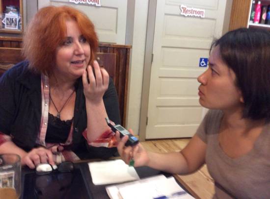 Tammy Marston being interviewed by Sonoko